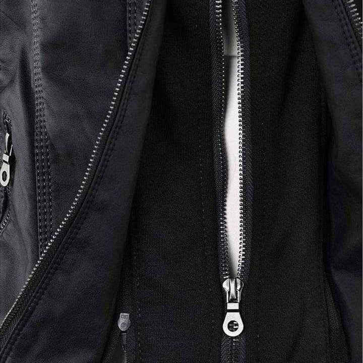 Stilla | Dame Slim Fit PU-Læder Zip-Up Hoodie