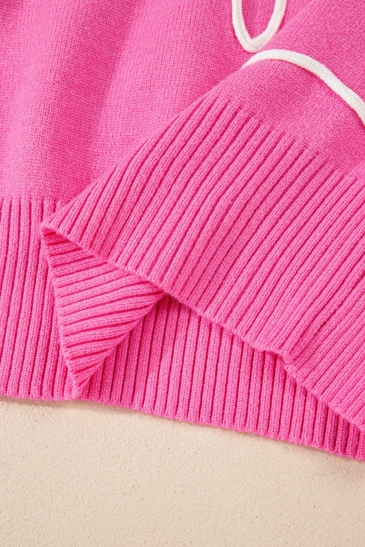 Stilla | Rund hals pullover med faldende skuldre og sløjfe
