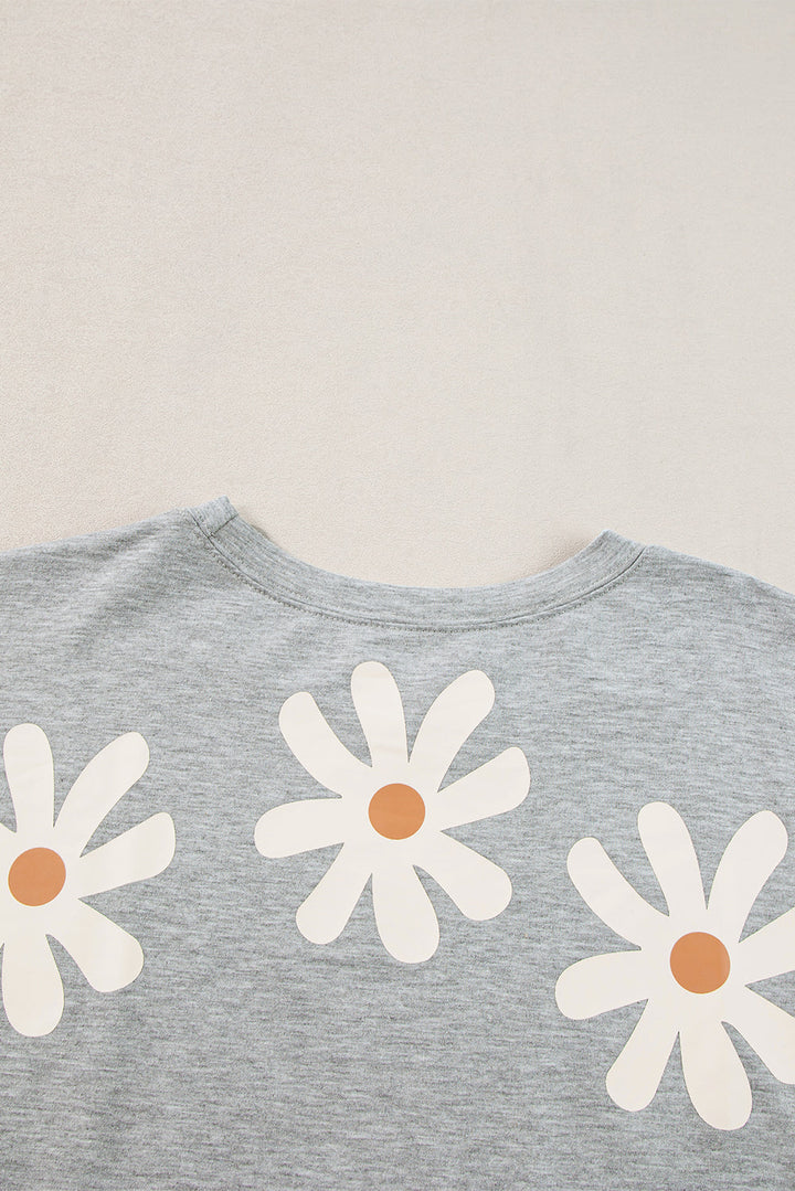 Stilla | Kortærmet Casual T-shirt Med Blomstertryk Til Kvinder
