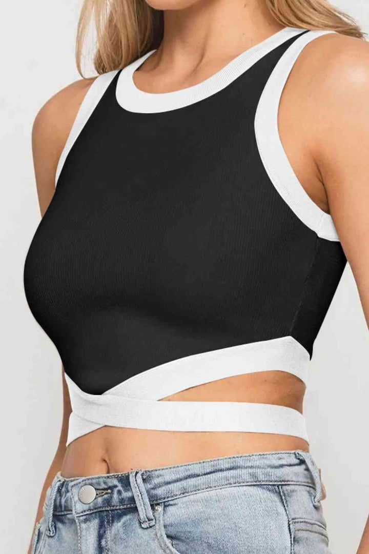 Stilla | Tie Back Rund Hals Tank