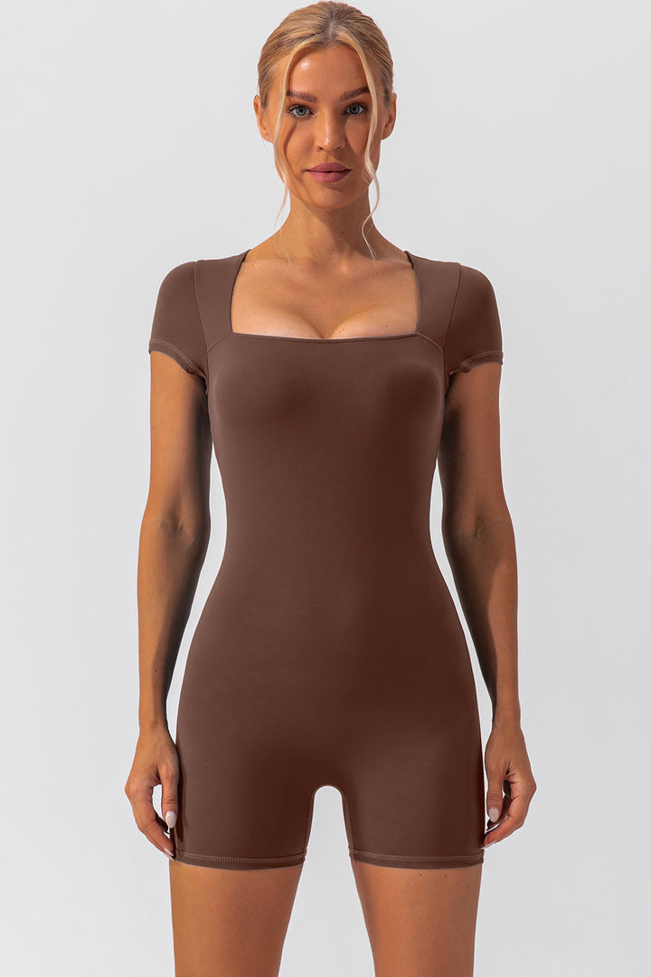 Stilla | Neck Cap Sleeve Active Romper