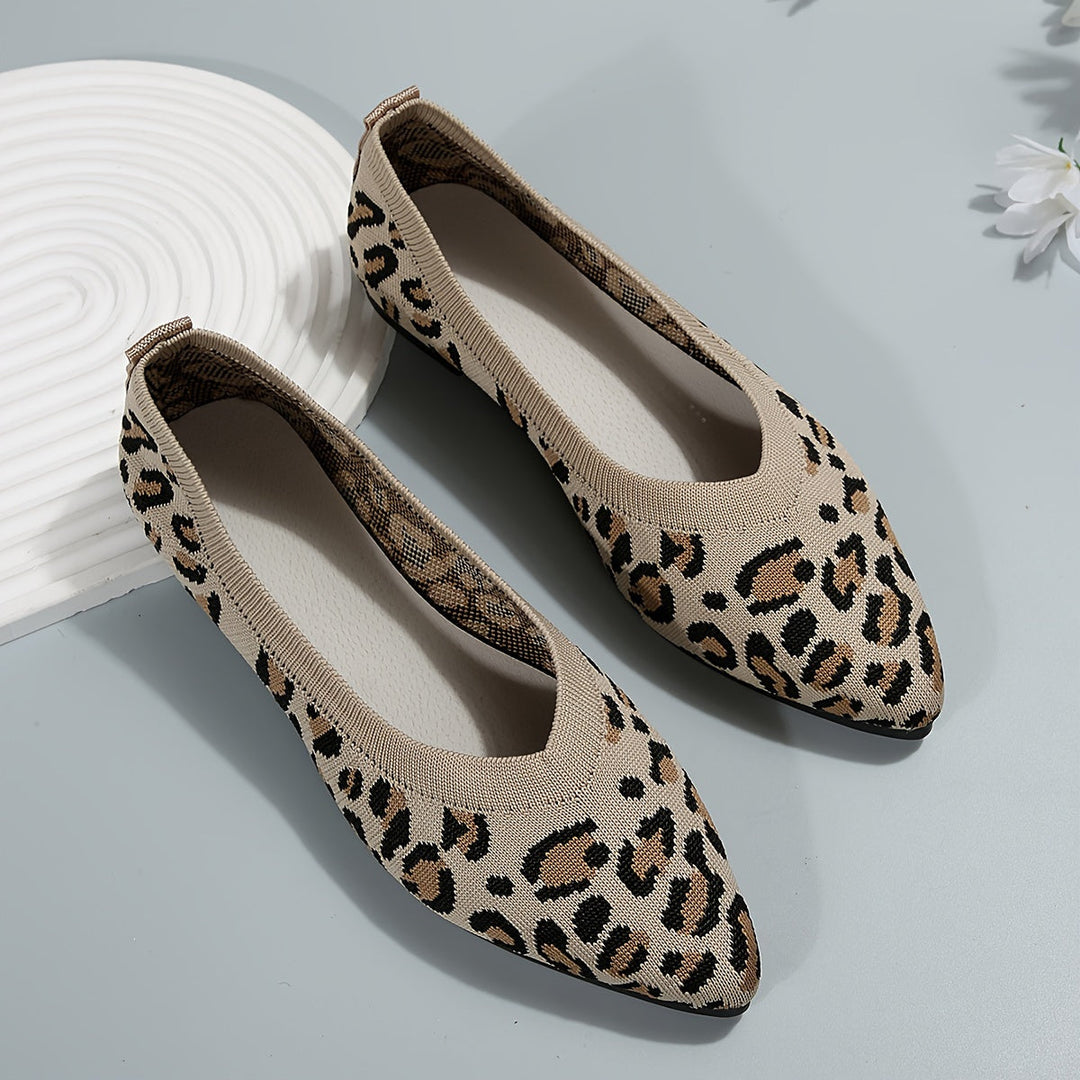 Stilla | Damer Leopard Ballerinas Punktskrid På Lys Ramin