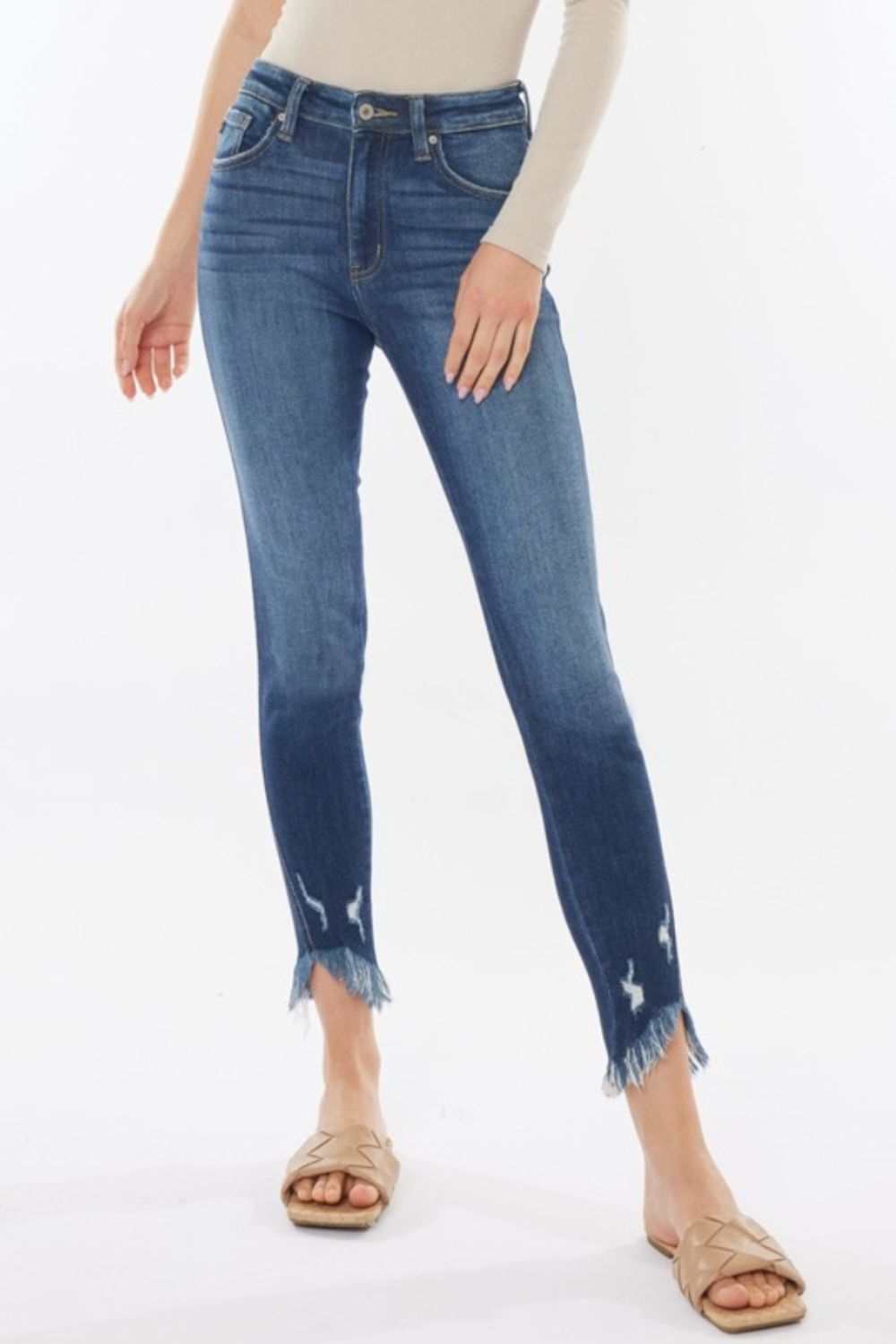 Stilla | Raw Hem High Waist Cropped Jeans