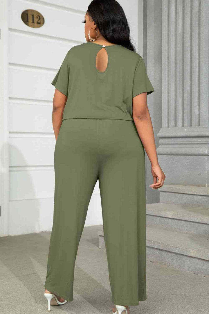 Stilla | Størrelse Drawstring Waist Kortærmet Jumpsuit