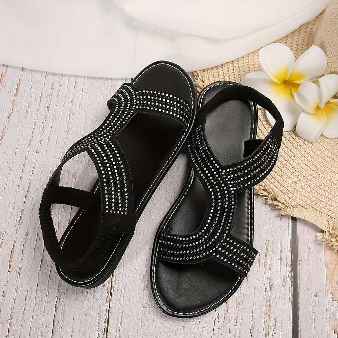 Stilla | Sommer Flade Sko Med Krystal Dekoration, Åndbare Slip on Sko