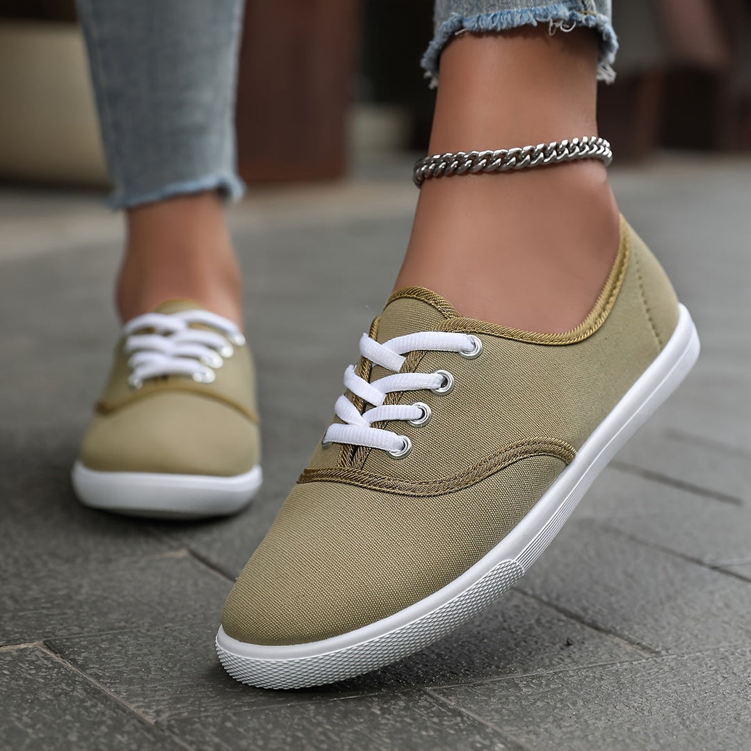 Skovae | Behagelige Lave Canvas Sneakers I Hvid