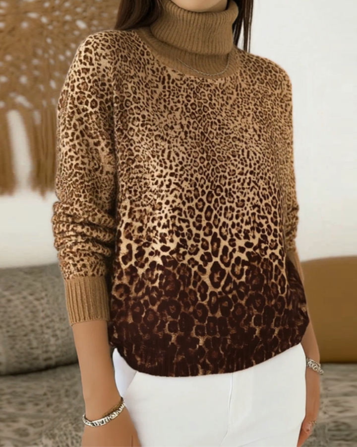 Stilla | Leopardprint Løst Ståkrave