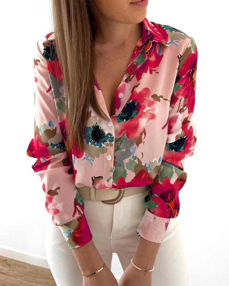 Stilla | Bluse med reversprint
