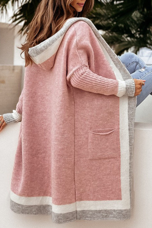 Stilla | og vinter fritid alsidig hætte lang cardigan pullover jakke