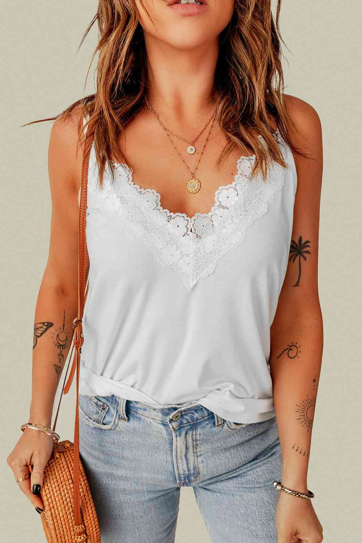 Stilla | Størrelse Blonde Trim V-hals Cami Top
