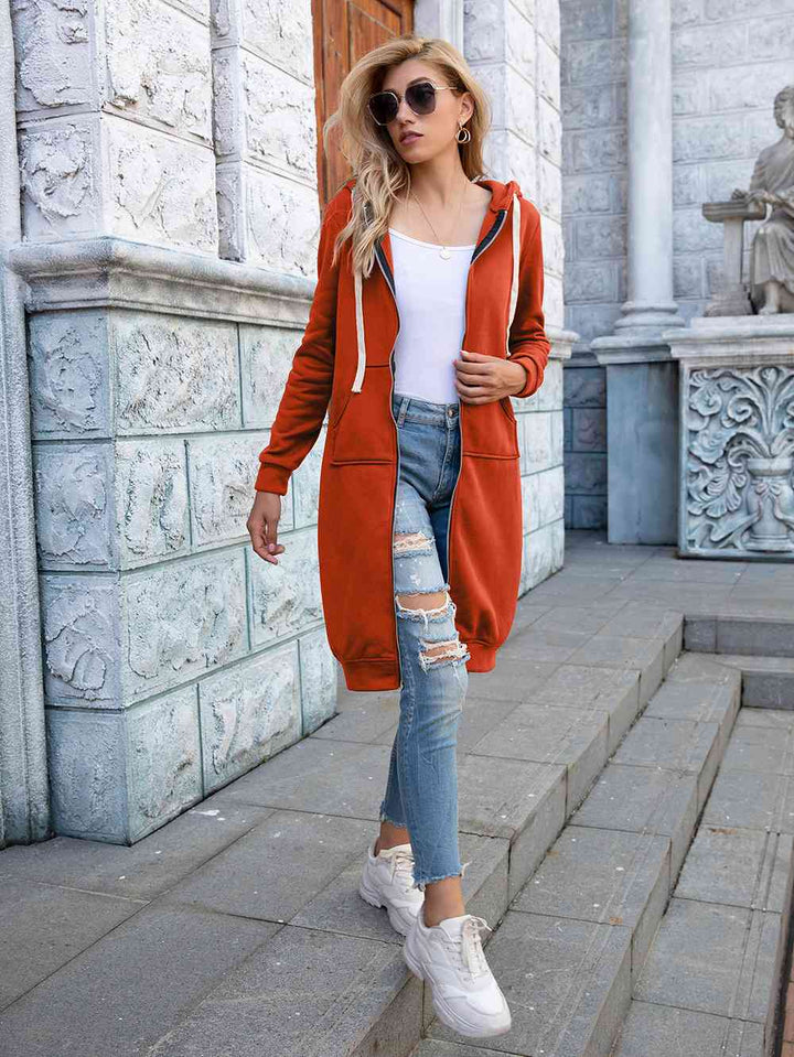 Stilla | up Langline Hoodie Med Lommer