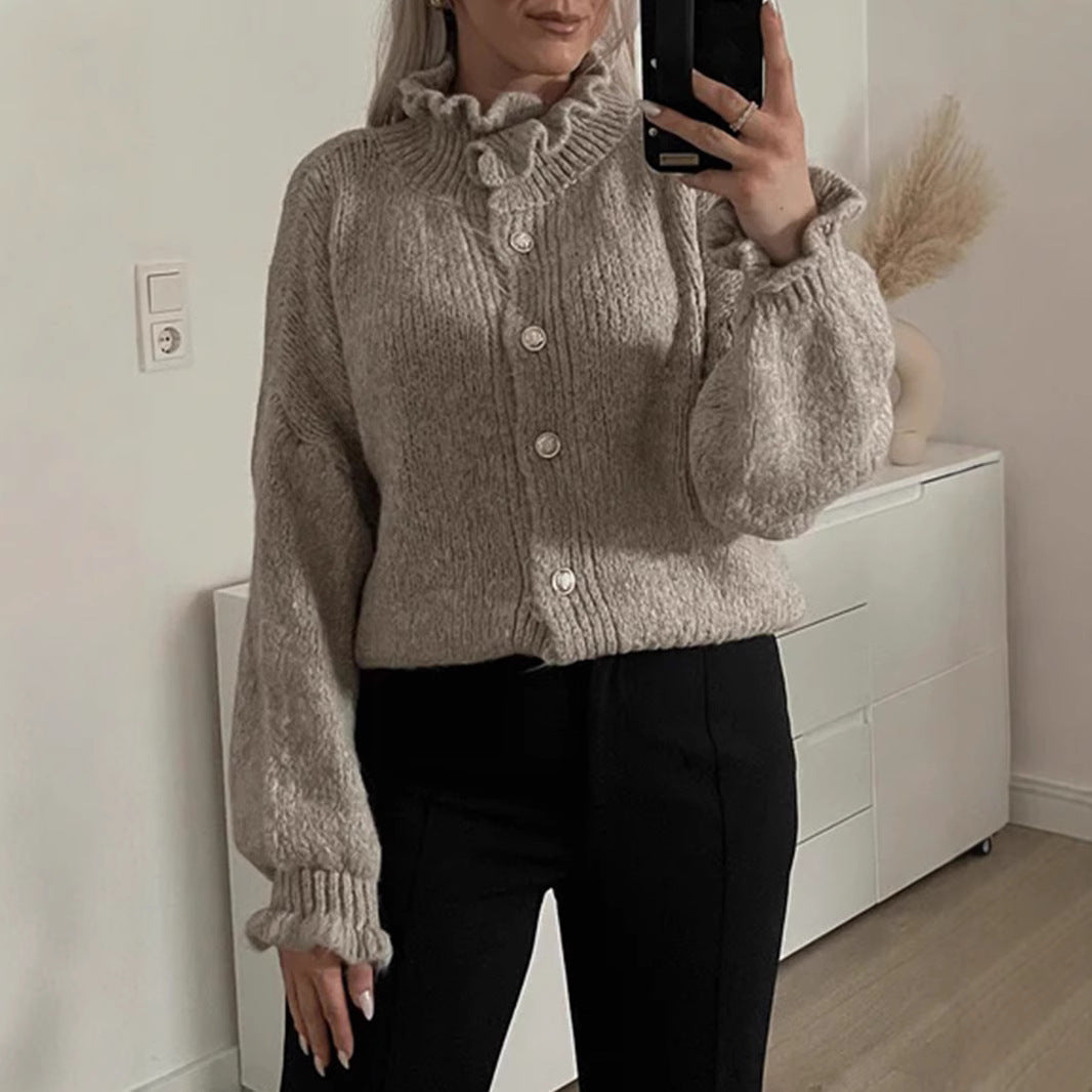 Stilla | Chic Kvinders Cardigan med Knapper og Stilfuld Krave