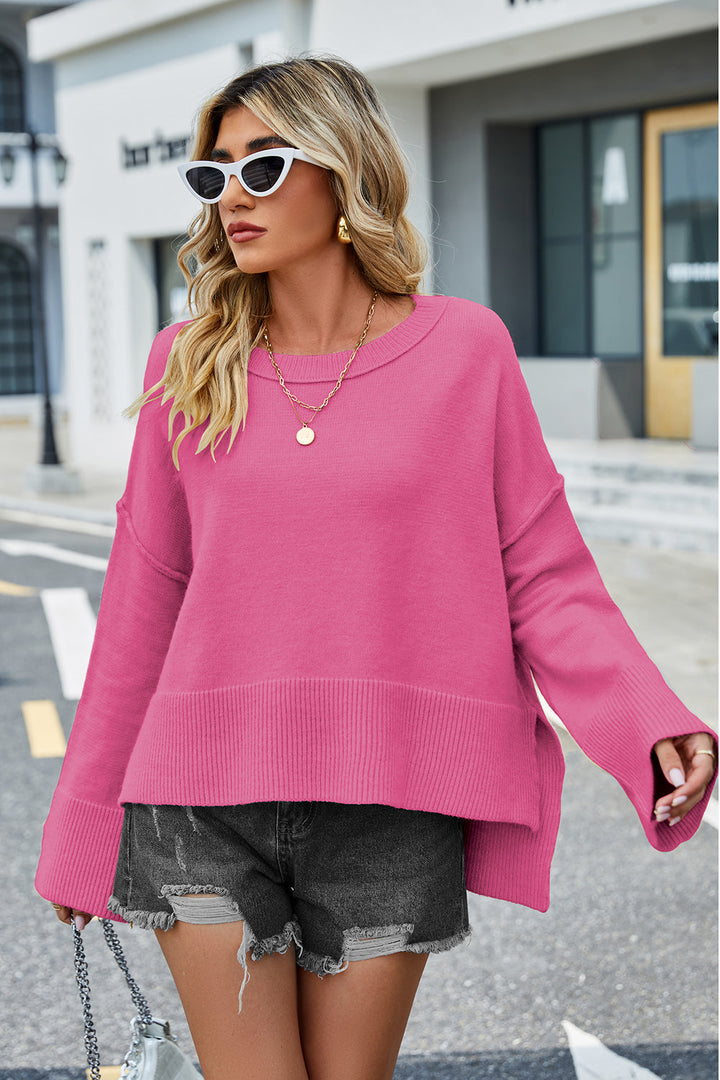 Stilla | Lav Slids Rund Hals Langærmet Sweatshirt
