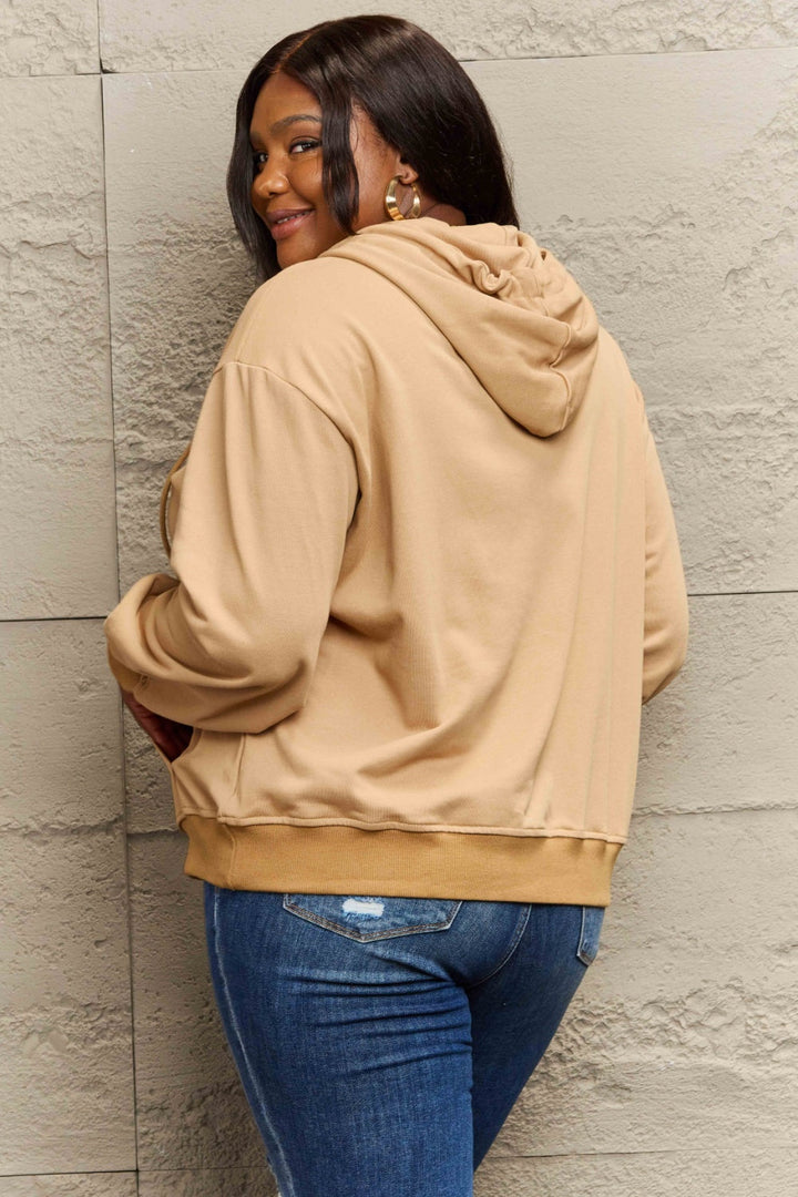 Stilla | Plus Size Zip Up Langærmet Hættetrøje