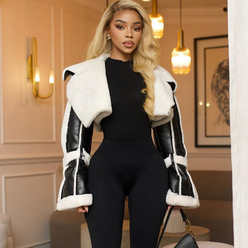 Stilla | Shearling Cropped Jacket til Damer