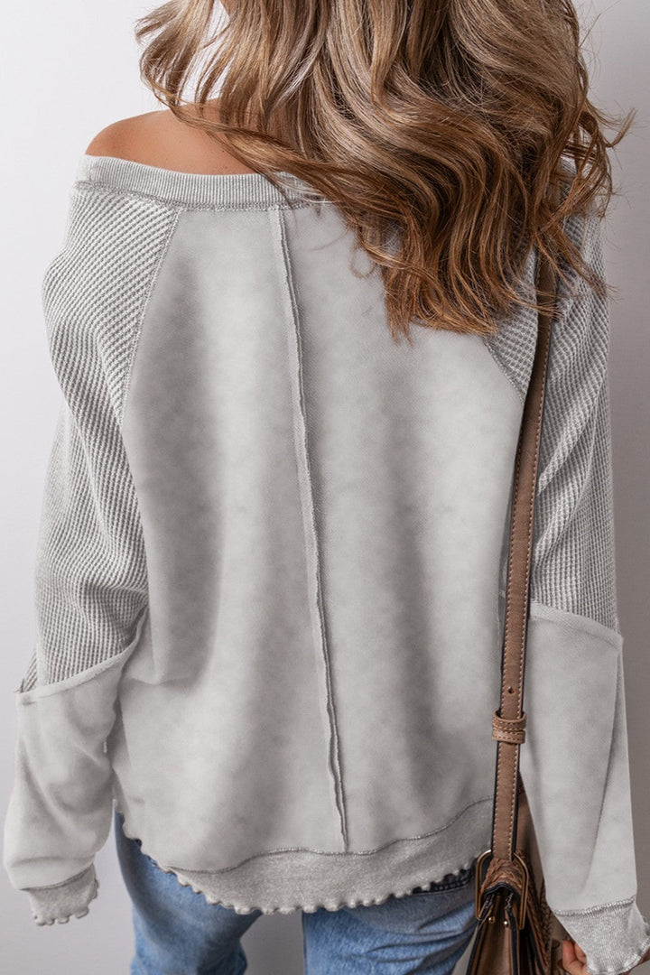 Stilla | Sweatshirt med lange ærmer og synlige sømme