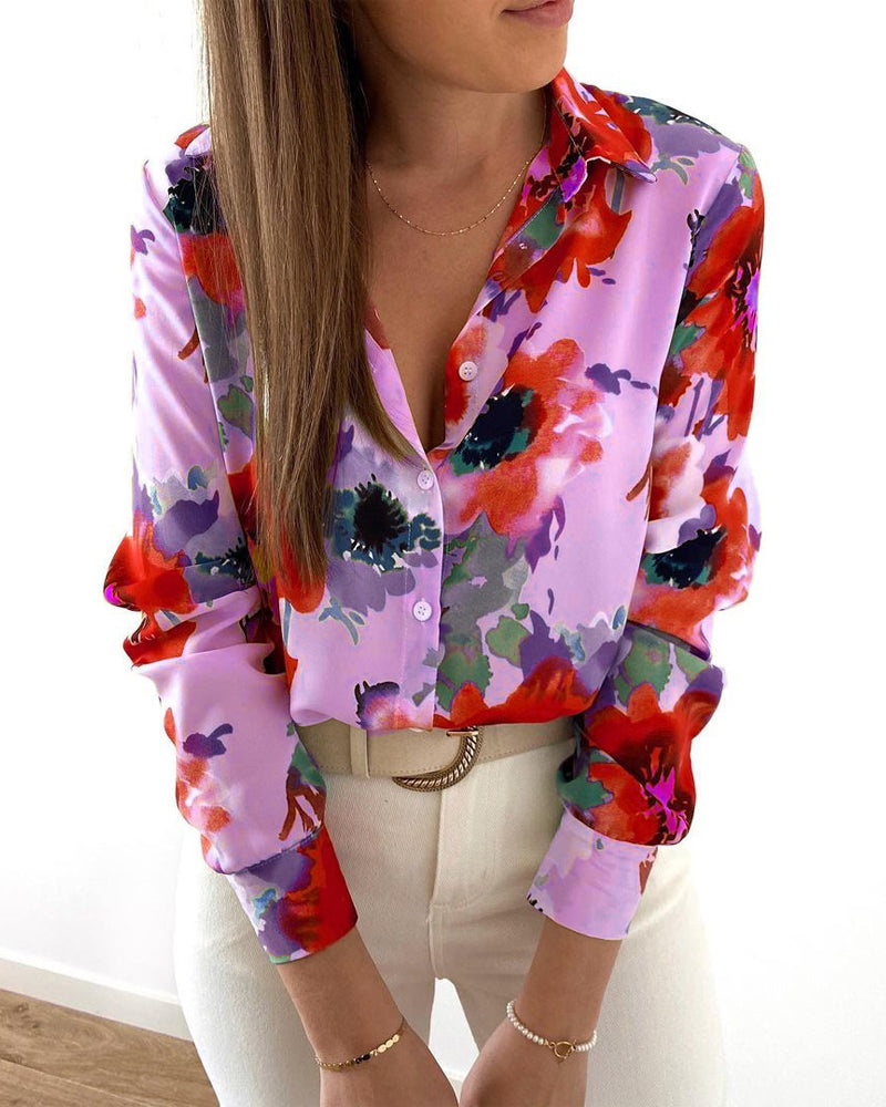 Stilla | Bluse med reversprint