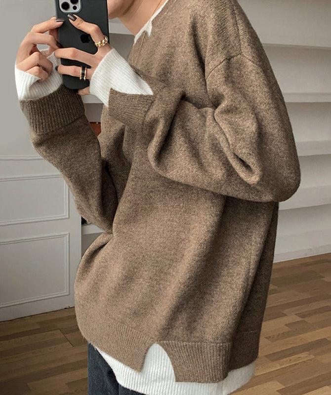 Stilla | Pullover med lange ærmer i blokfarve beige