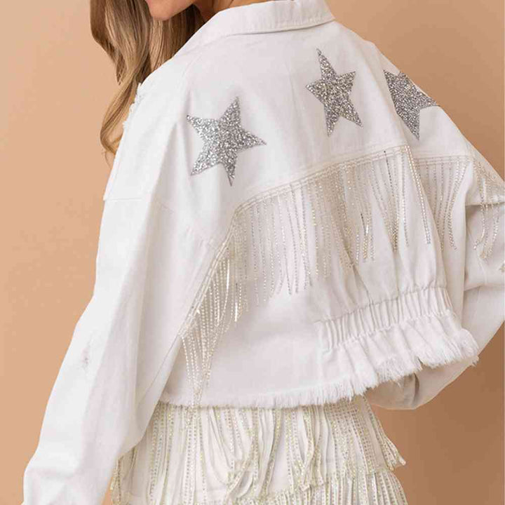 Stilla | Raw Hem Dropped Shoulder Denim Jakke