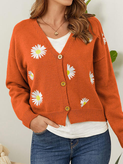 Stilla | Knap Front Dropped Shoulder Cardigan