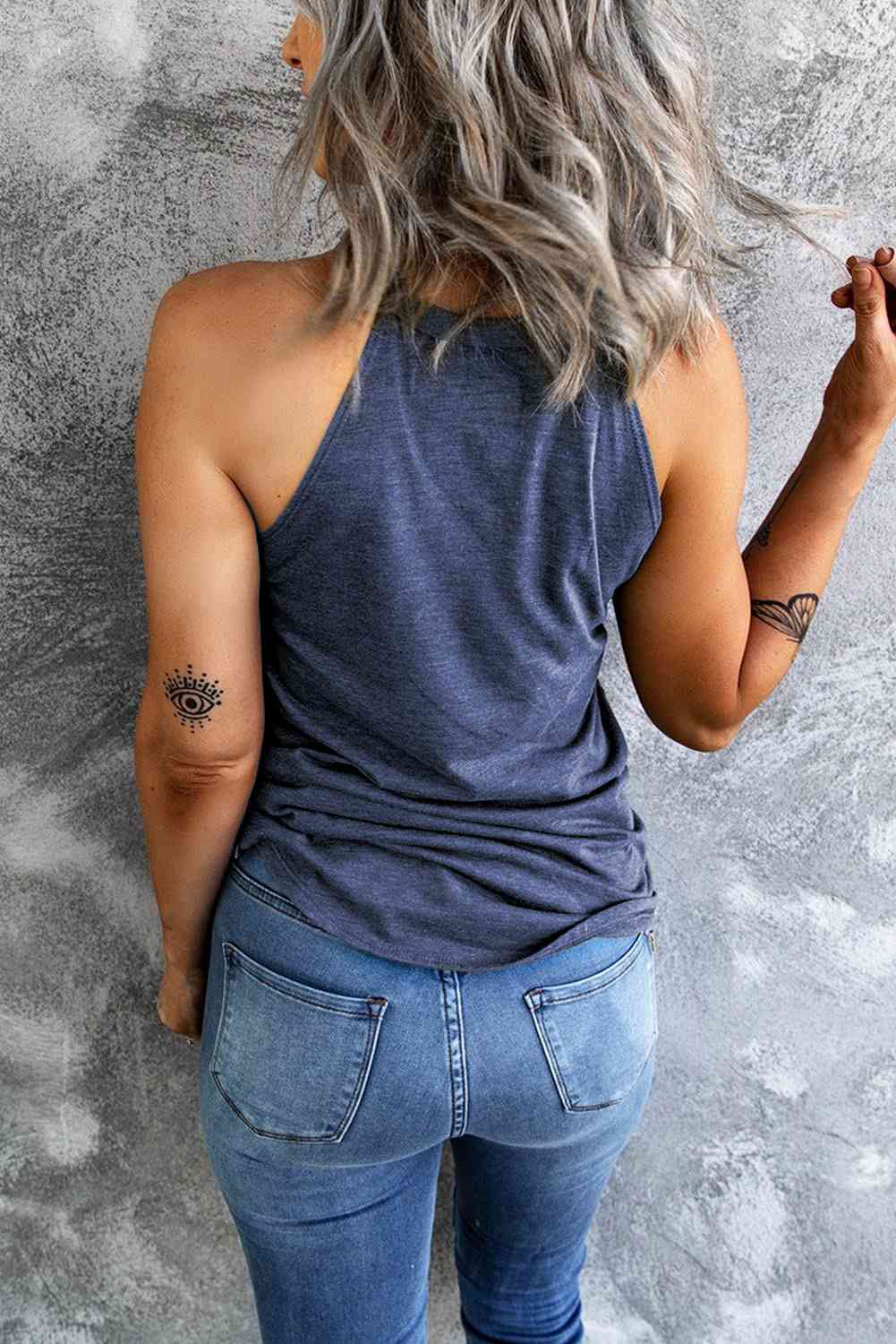 Stilla | Grafisk Rund Hals Tank