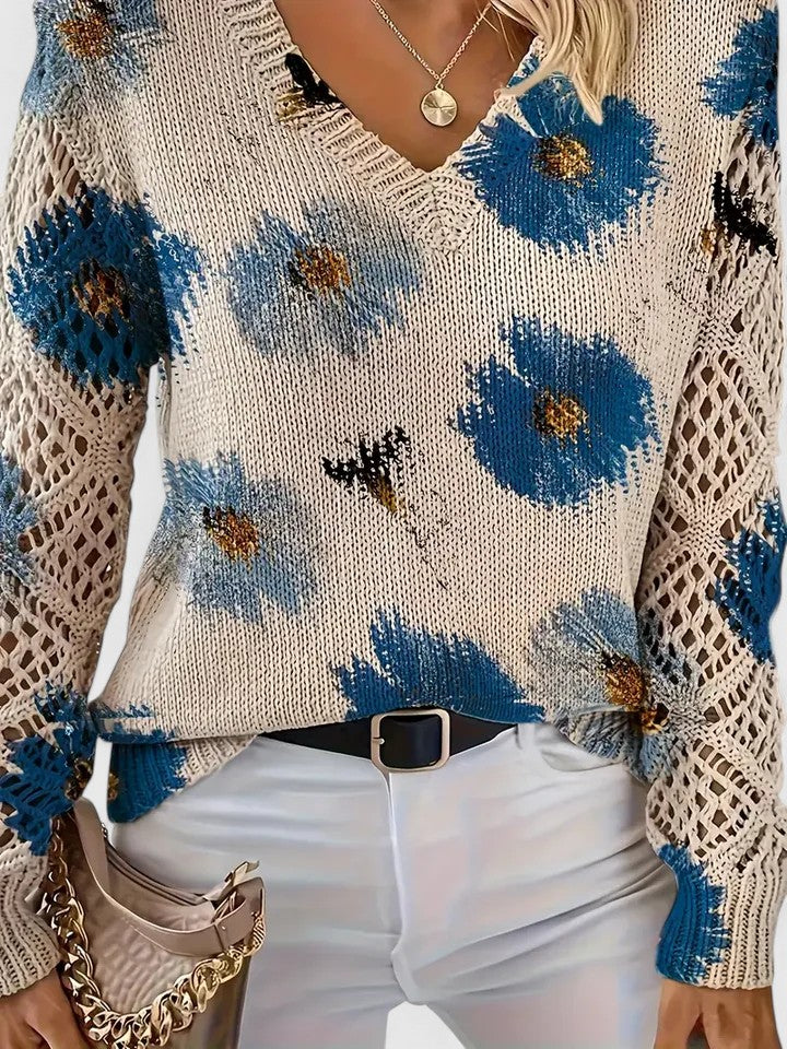 Stilla | Elegant Sweater med Blomsterdesign