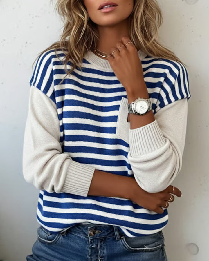 Stilla | Pullover med kontraststriber