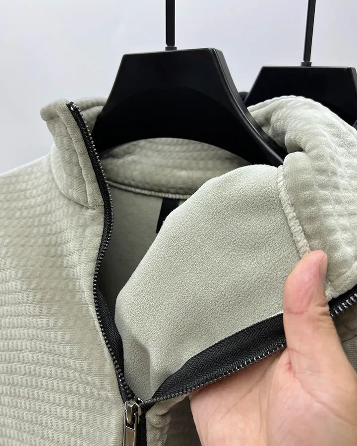 Stilla | Alpaca Fleece Sweater med Halv Lynlås