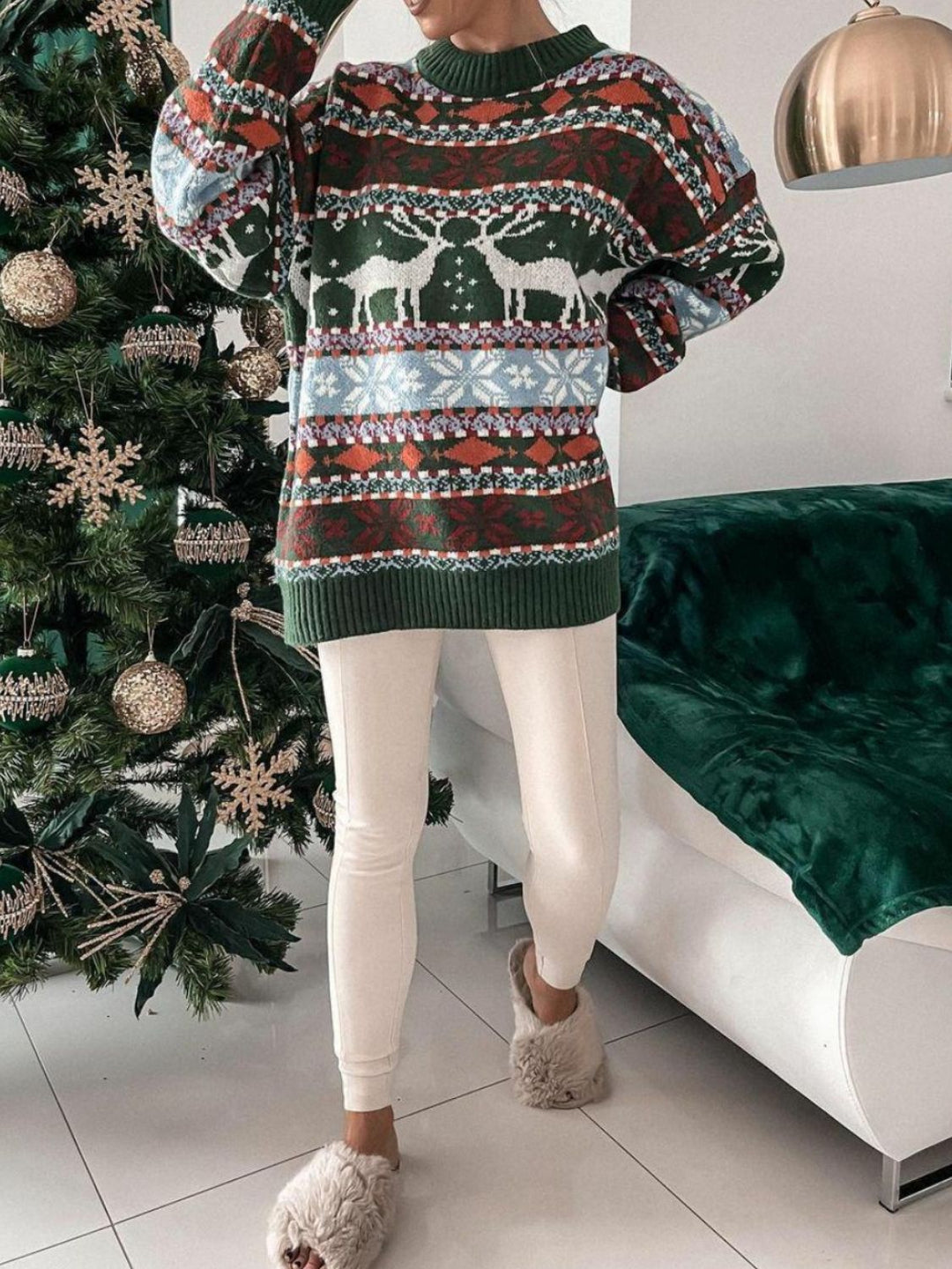 Stilla | Pullover med Rund Geometrisk Halslinje og Faldende Skuldre