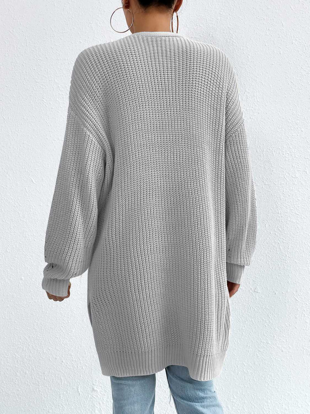 Stilla | Front Dropped Shoulder Slit Cardigan