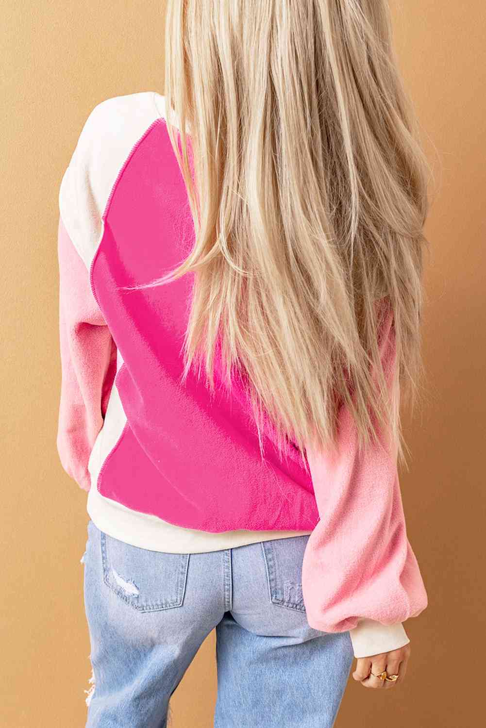 Stilla | Hals Nedsat Skulder Farveblok Sweatshirt