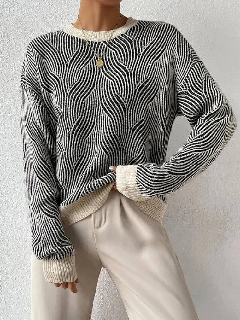 Stilla | Afslappet Sweater med Abstrakt Mønster