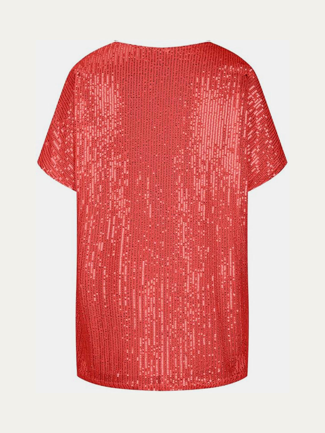 Stilla | Plus Size Paillet V-Hals Kortærmet Top