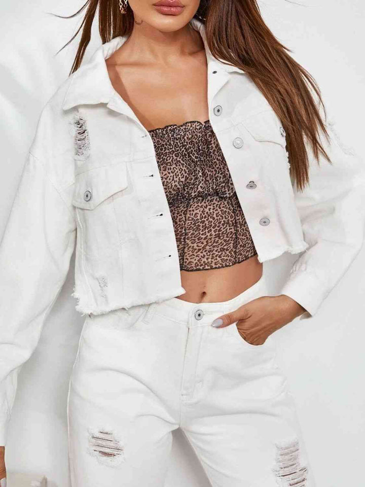 Stilla | Neck Dropped Shoulder Button-down Denim Jacket