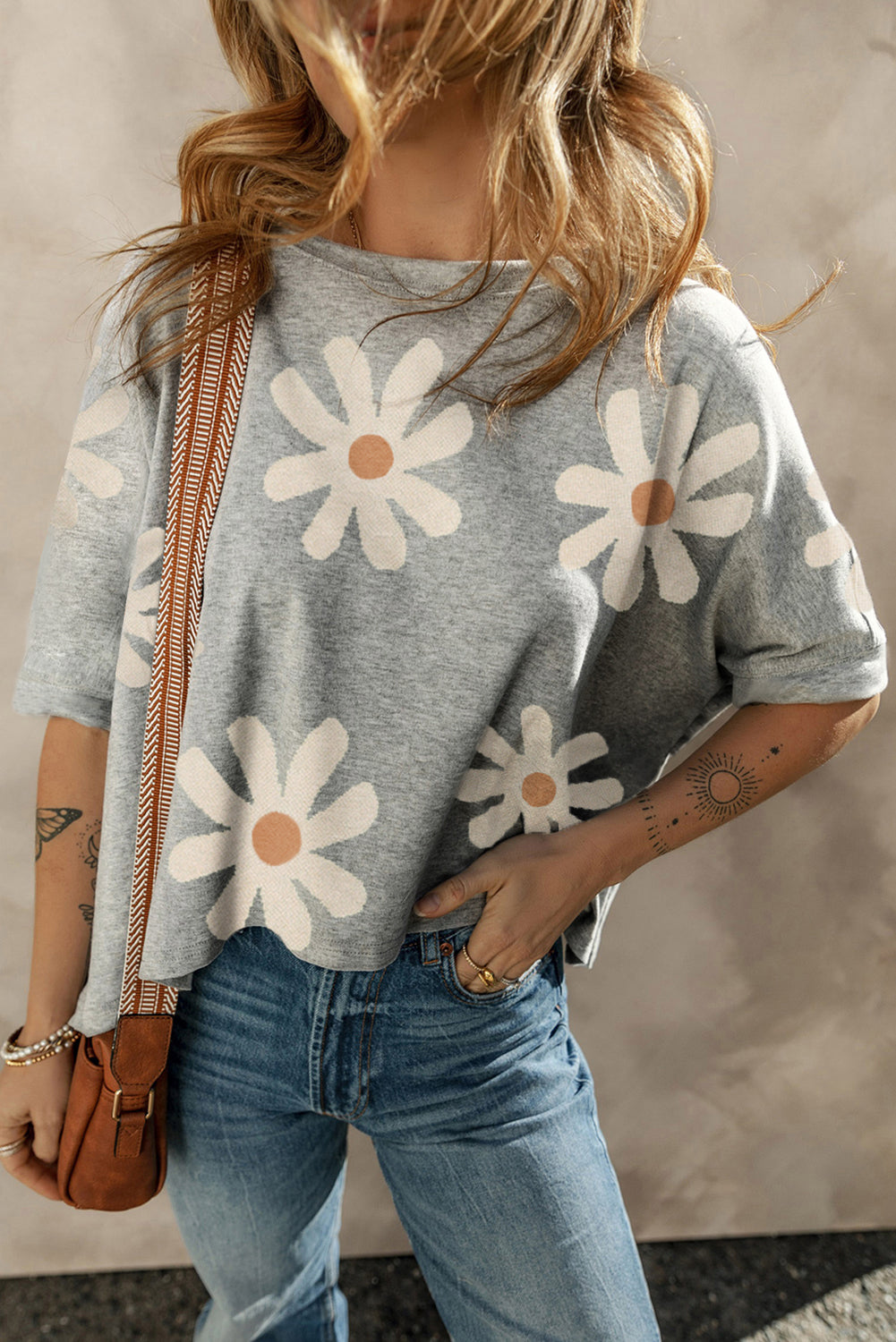 Stilla | Kortærmet Casual T-shirt Med Blomstertryk Til Kvinder