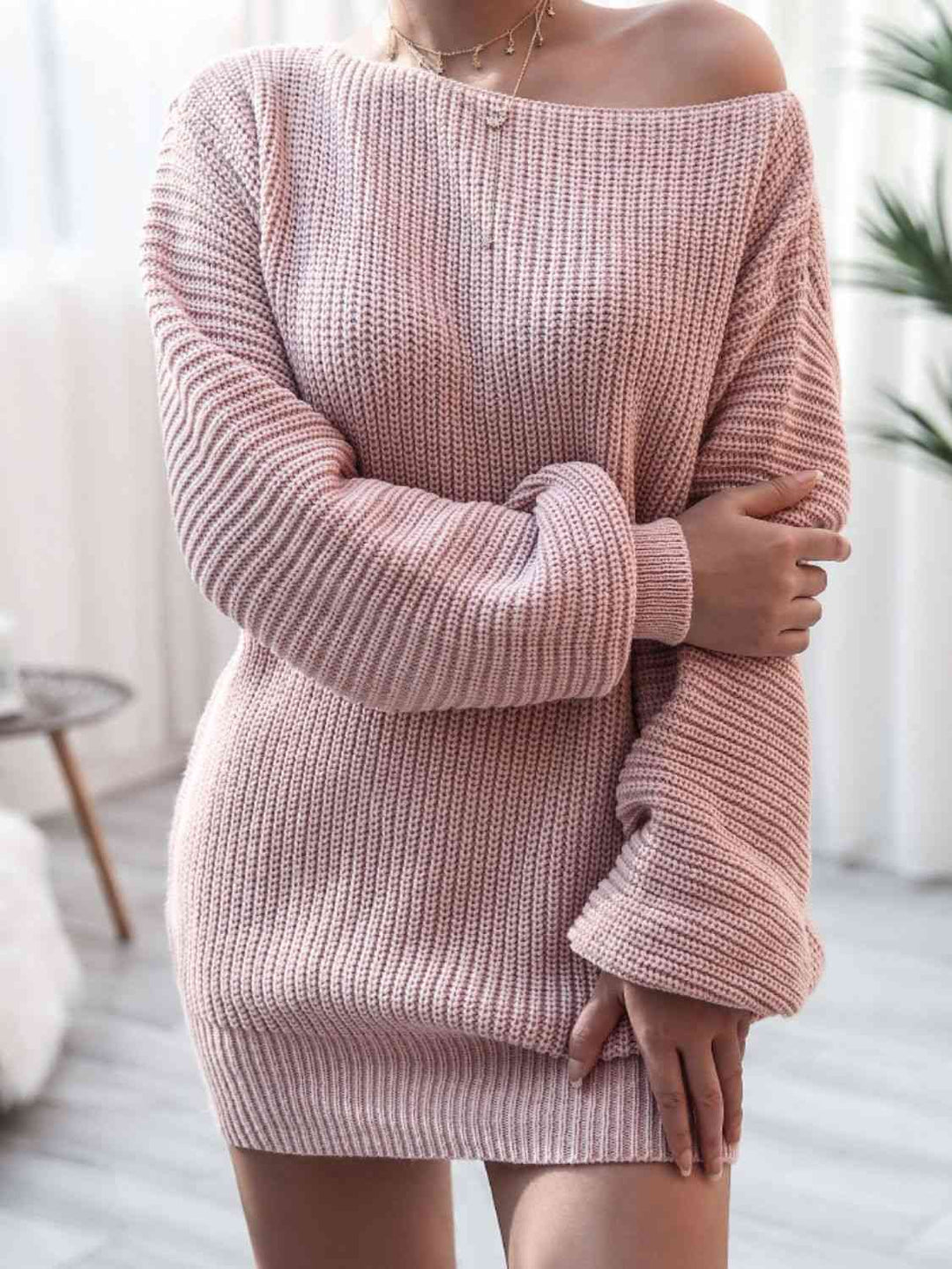 Stilla | Strik Ballonærme Båd Hals Sweater Kjole