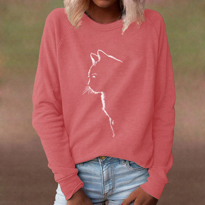 Stilla | Komfortabel Sweater med Kattedesign til Damer