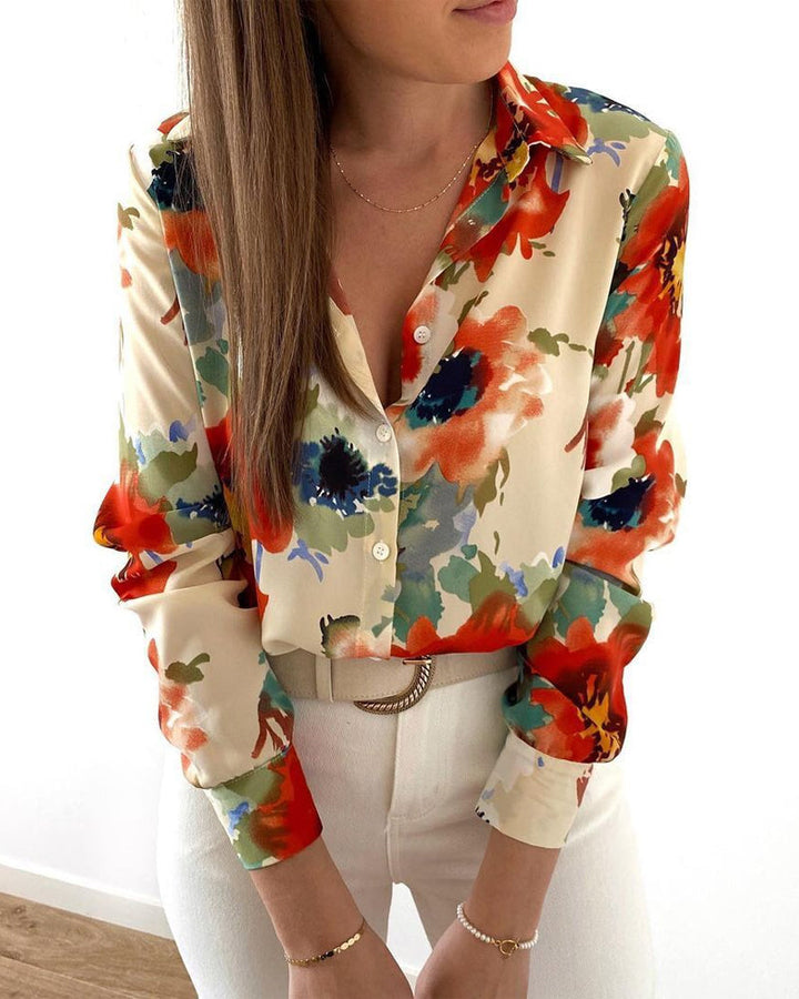 Stilla | Bluse med reversprint
