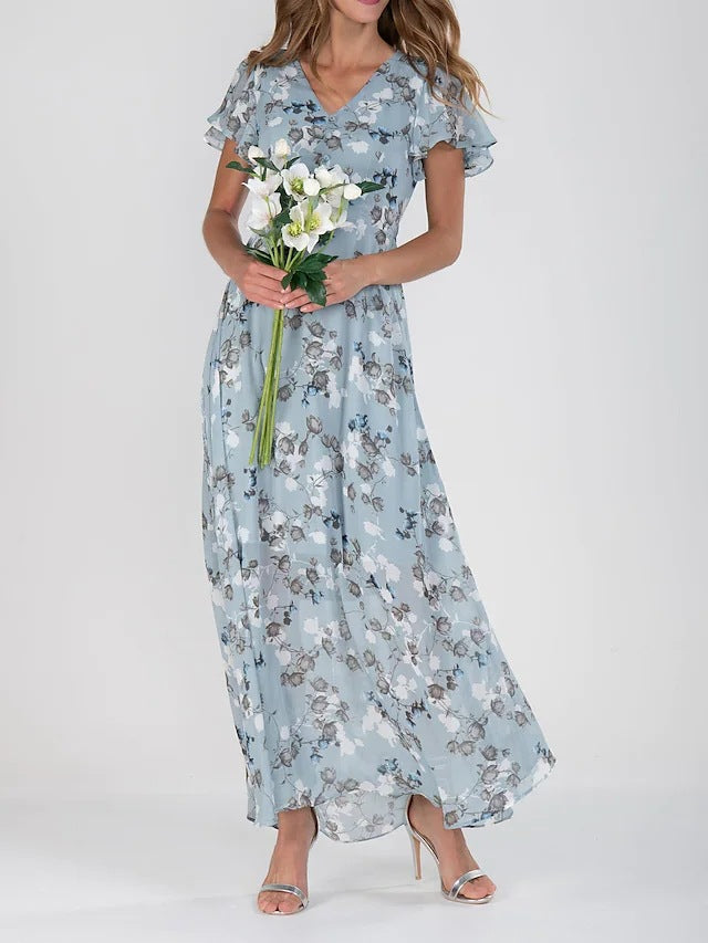 Stilla | Lang Kjole Med Floralprint