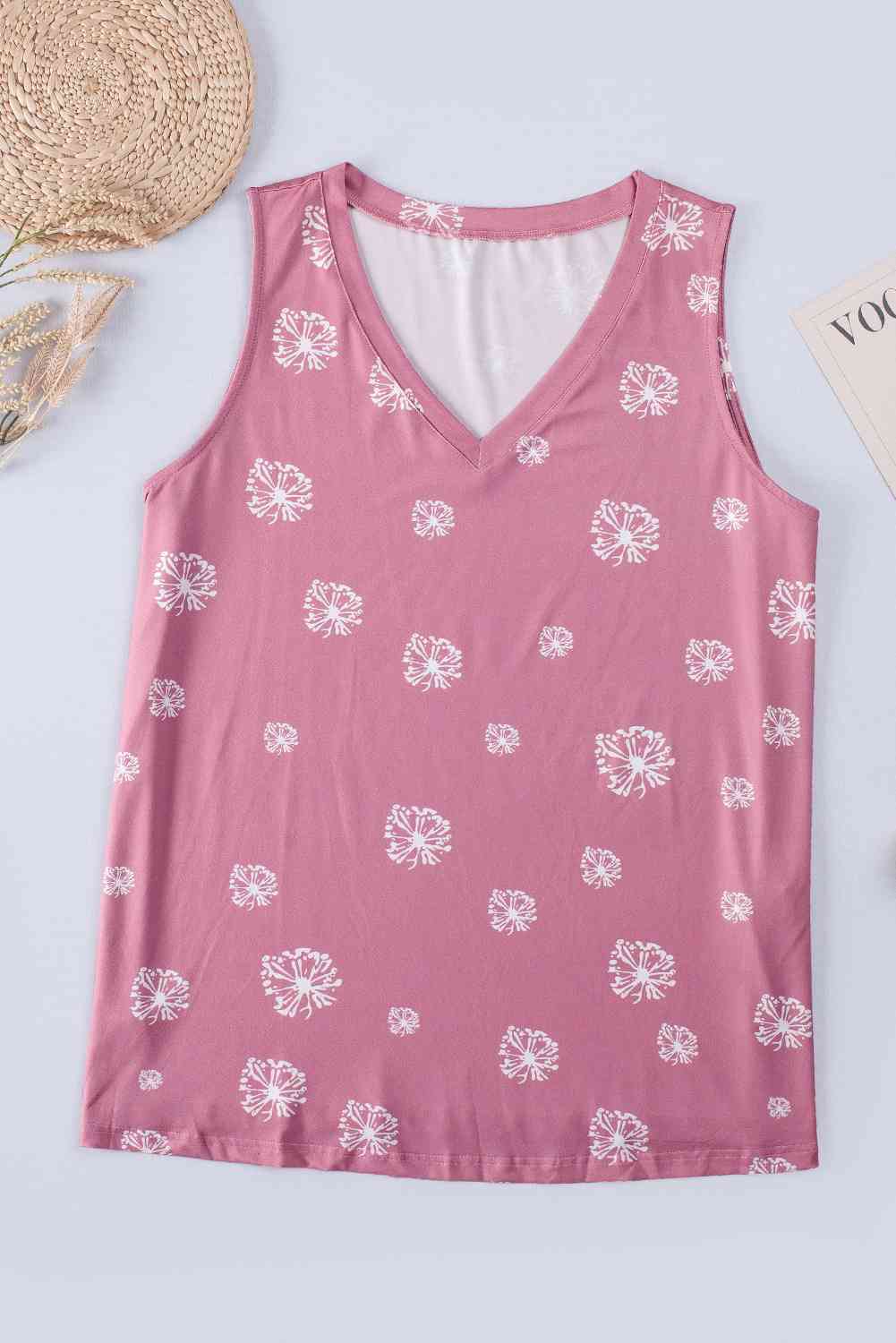 Stilla | Plus Size Printed V-hals Tank