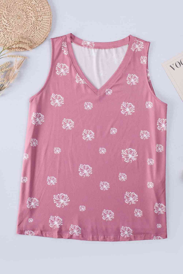 Stilla | Plus Size Printed V-hals Tank