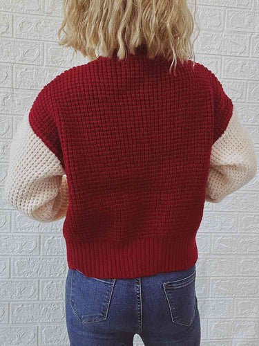 Stilla | Strik Kontrast Lynlås Cardigan