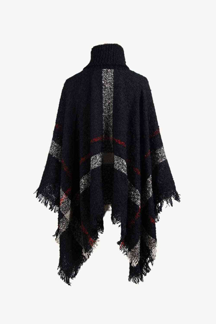 Stilla | Turtleneck Raw Hem Poncho