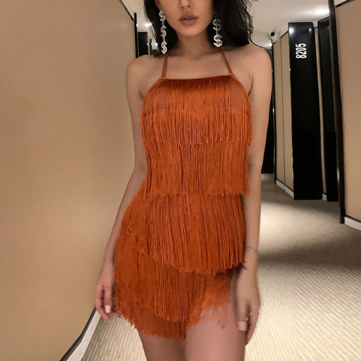 Stilla | Halterneck Tied Back Mini Dress