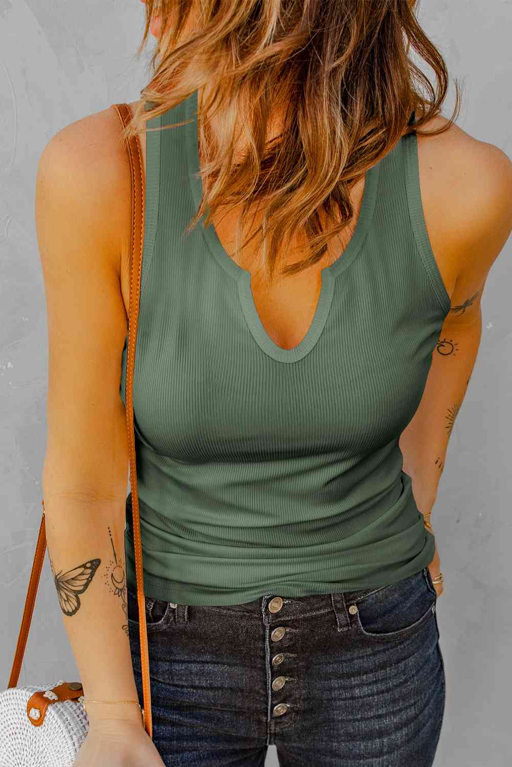 Stilla | Nakke Ribbet Tanktop
