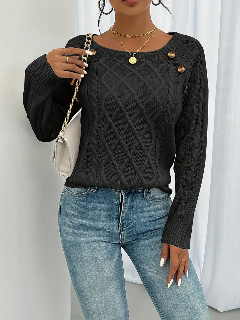 Stilla | Behagelig Casual Pullover Med Knap