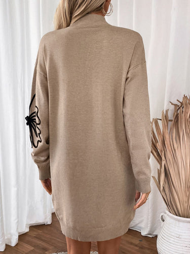 Stilla | Blomst Mock Neck Langærmet Sweater Kjole