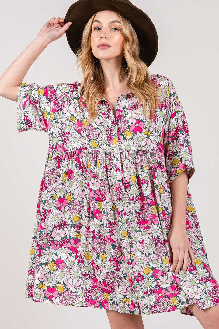 Stilla | FIG Floral Button Down Mini Skjortekjole