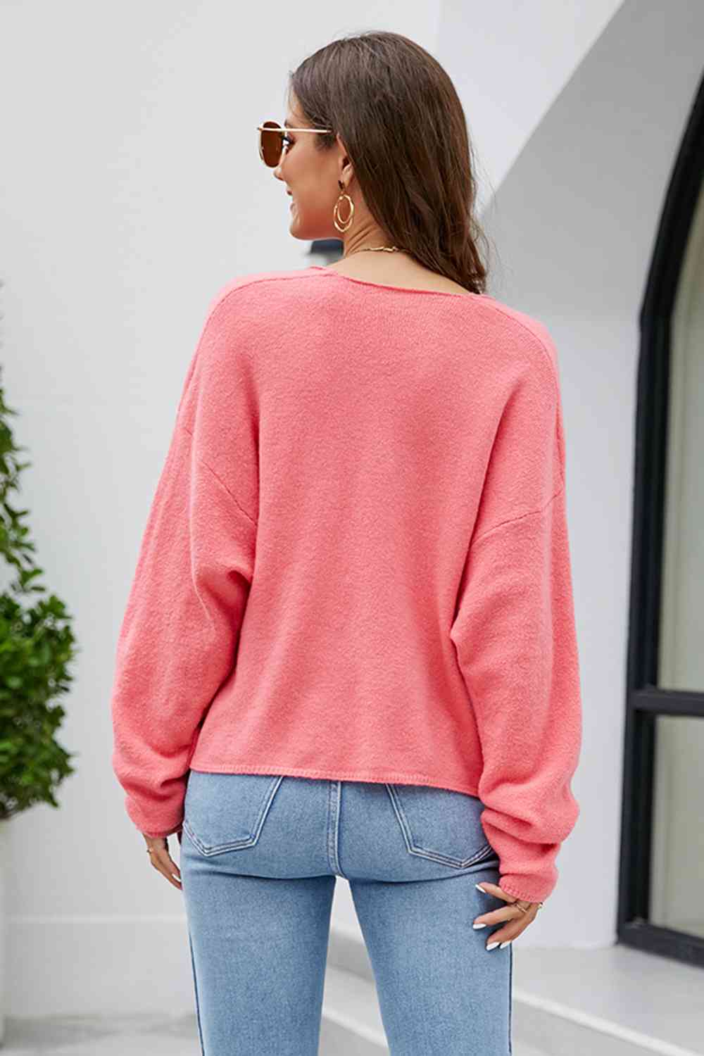 Stilla | Nakke Drop Skulder Langærmet Strik Top