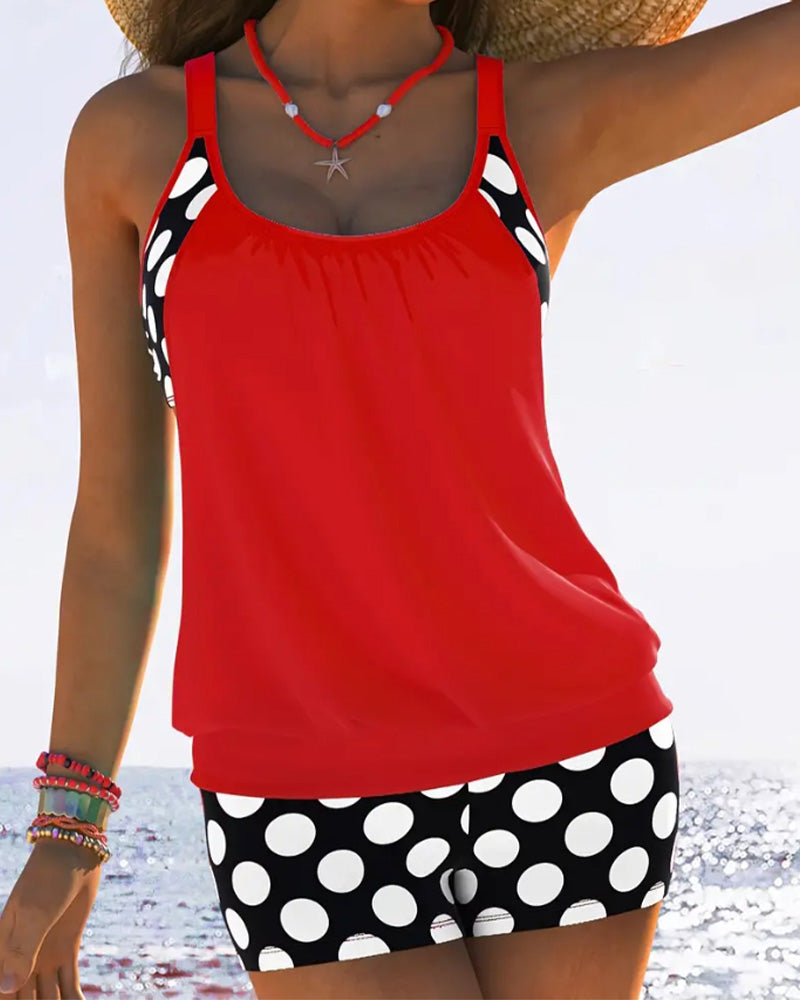 Skovae | Badeanzug Tanktop med Polka Dot Boxer